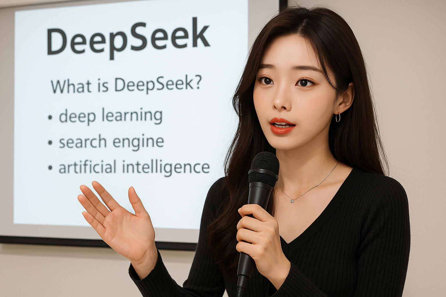 딥시크를 설명하고 있는 강사