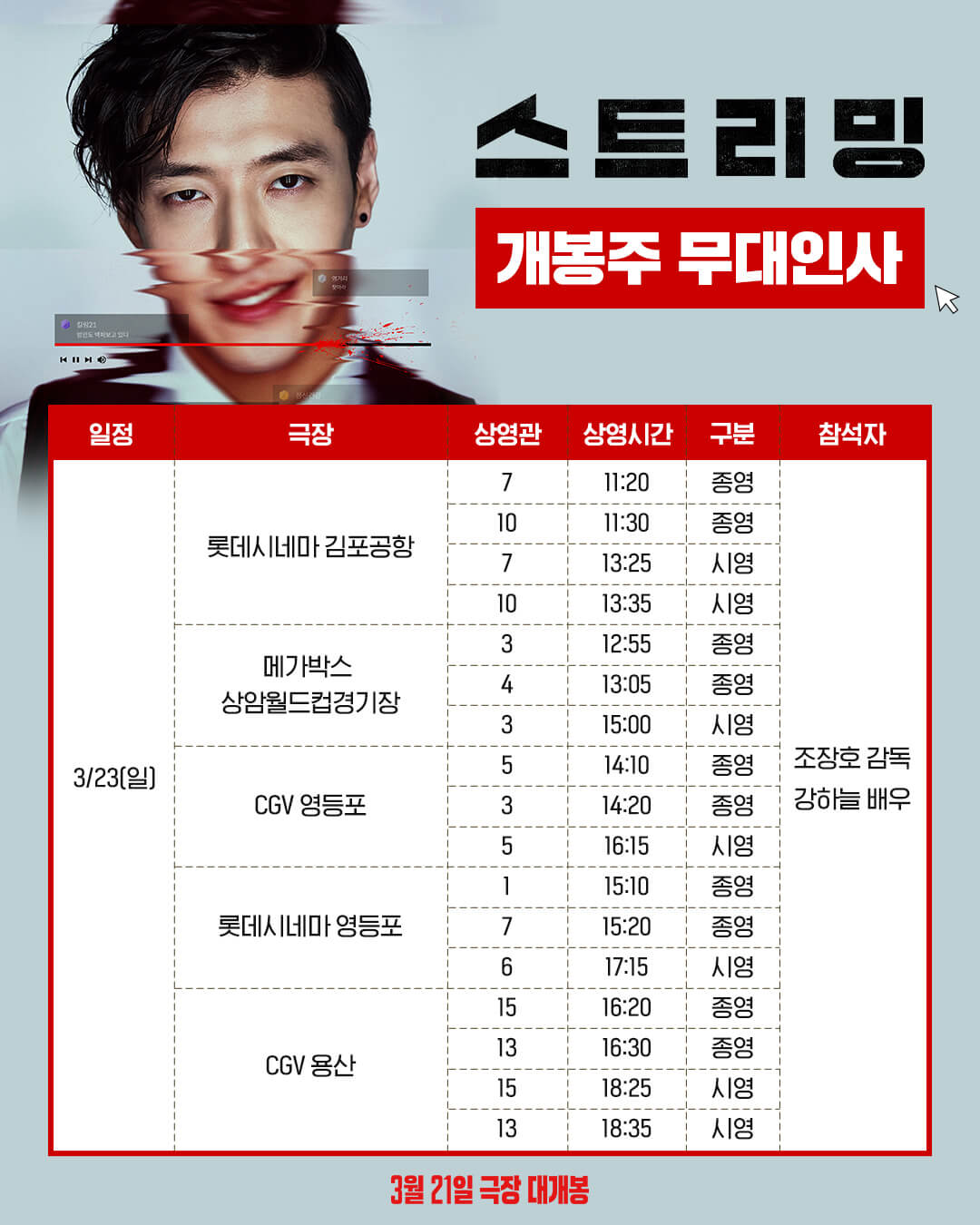 스트리밍 영화 뜻 줄거리 등장인물 출연진 후기 무대인사