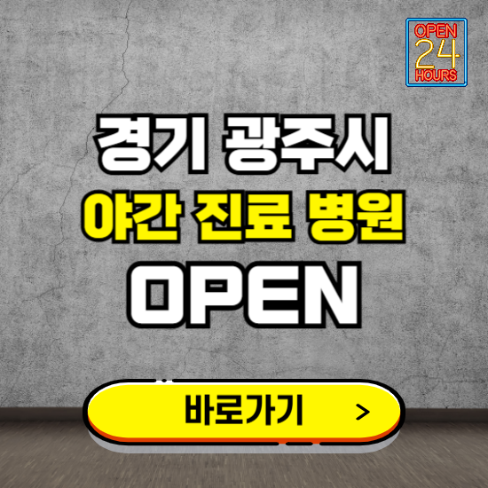 경기 광주시 야간진료 병원 찾기 ❘ 24시 심야 밤 늦게 여는 병원