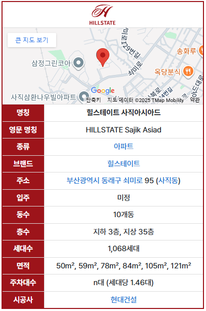 힐스테이트 사직아시아드 분양 정보