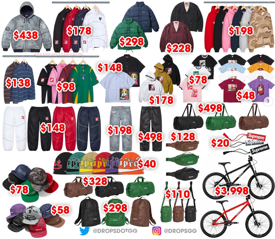 슈프림 SUPREME 2024년 FW 11주 드랍리스트