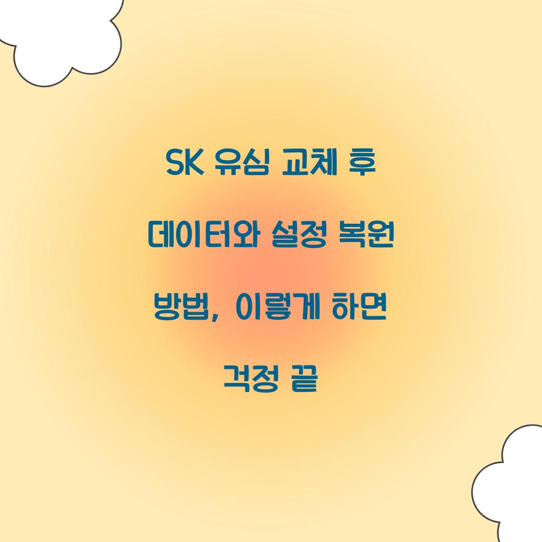 SK 유심 교체 후 데이터와 설정 복원하는 방법