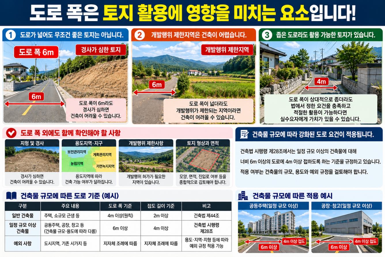 도로 폭이 넓으면 무조건 좋은 토지일까?