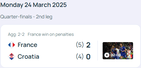 독일 프랑스 축구 UEFA 네이션스리그 3-4위전