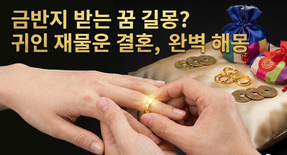 금반지 받는 꿈 길몽? 귀인 재물운 결혼 완벽 해몽