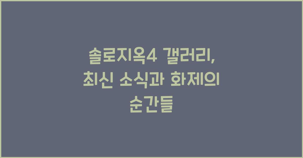 솔로지옥4 갤러리