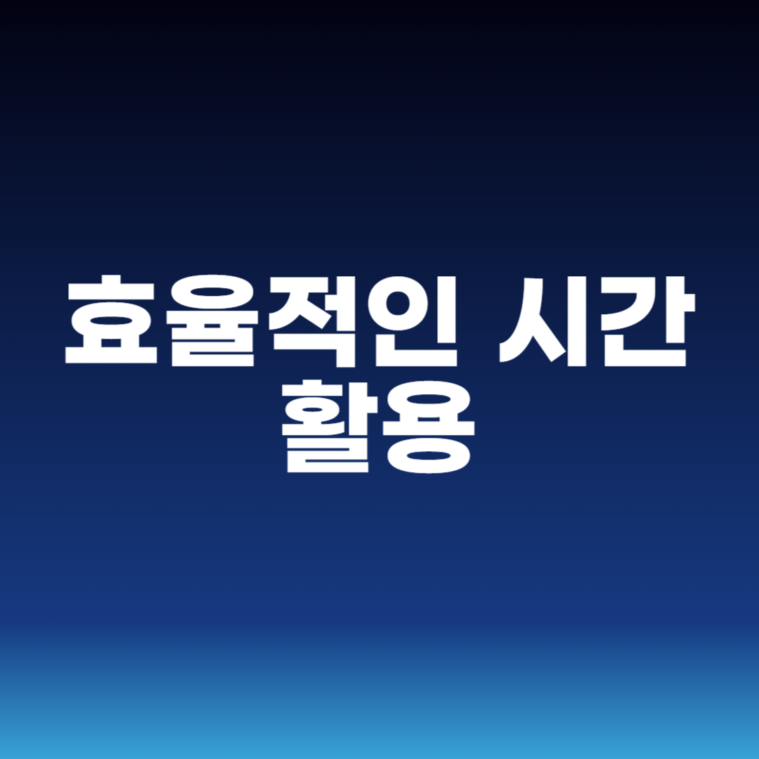 효율적인 시간 활용