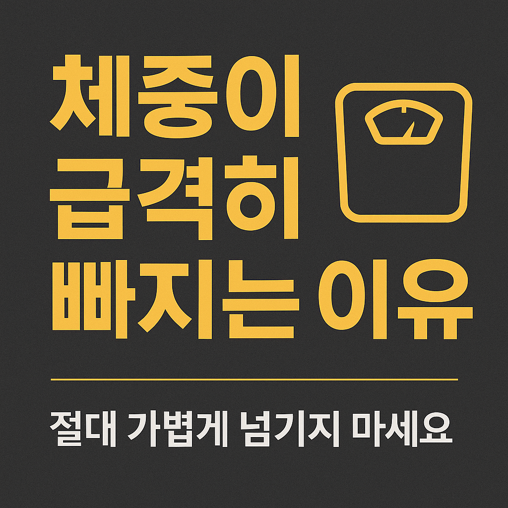 체중이 급격히 빠지는 이유 절대 가볍게 넘기지 마세요
