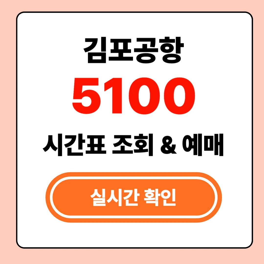 5100 공항버스 실시간 시간표 확인