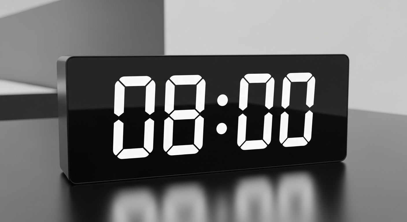 공복 시간을 나타내는 디지털 시계
