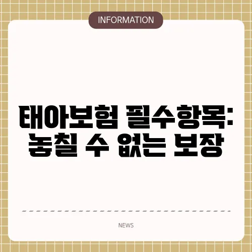 태아보험 필수항목: 놓칠 수 없는 보장