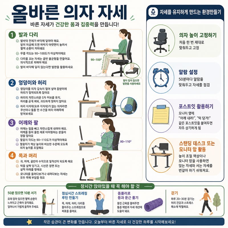 올바른 의자 자세