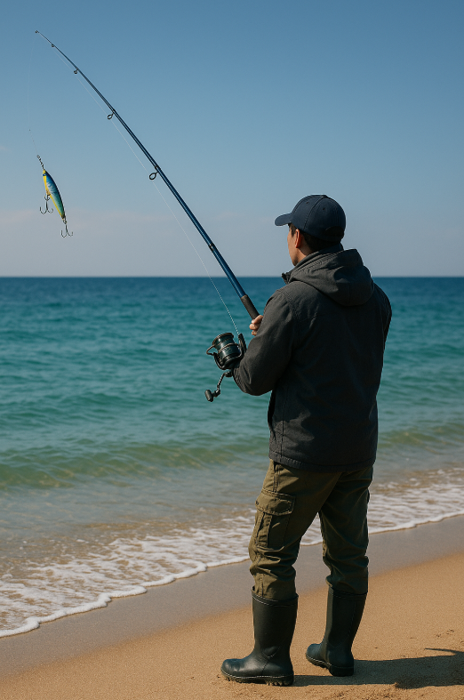 루어낚시하는 사진