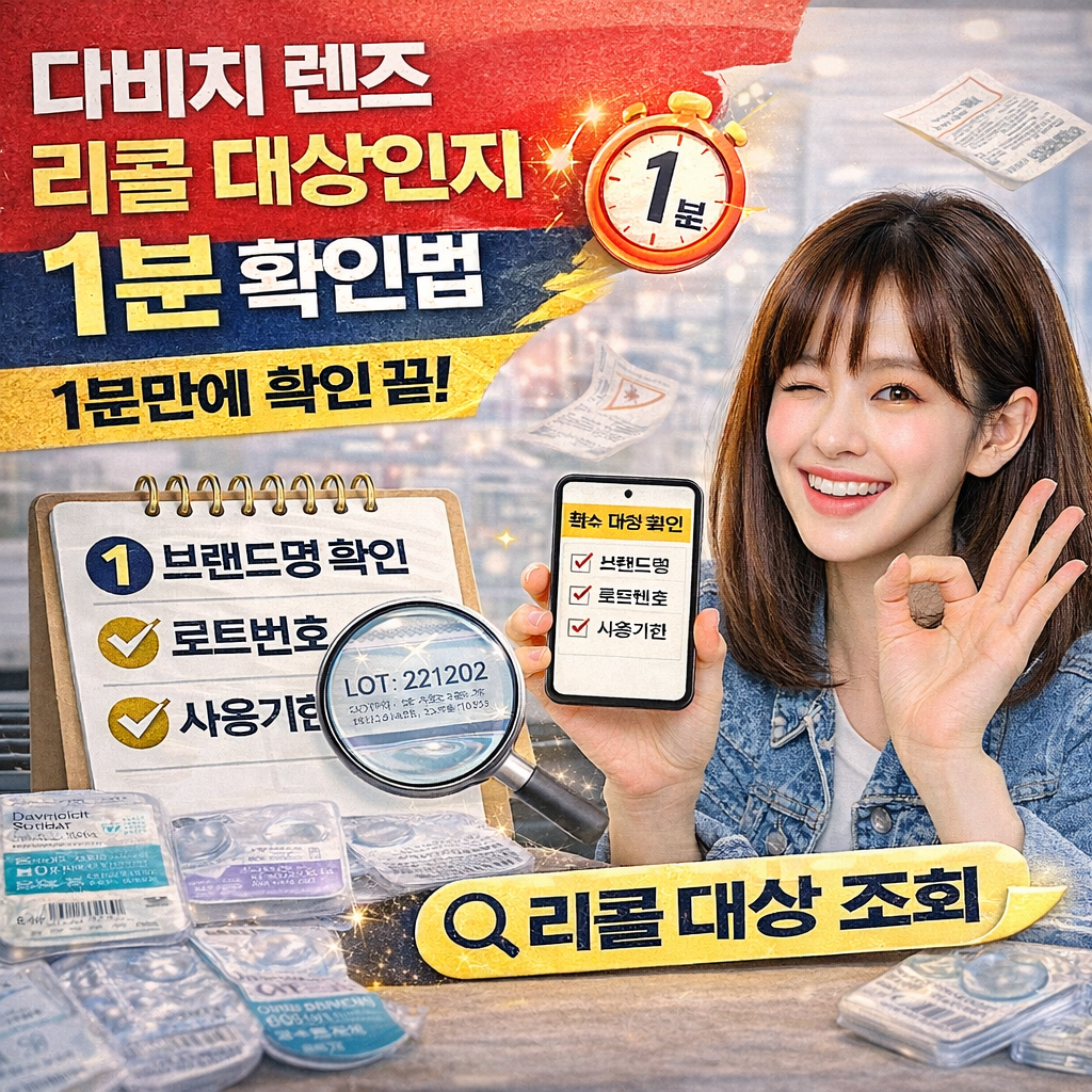 다비치 렌즈 리콜 대상인지 1분 확인법