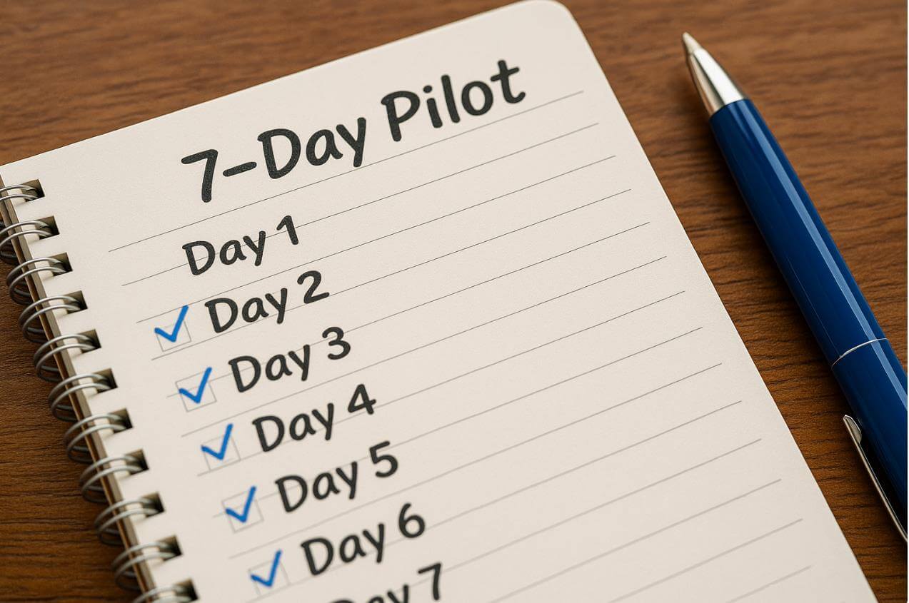 은행 상품 안내문을 보고 고민하는 남성의 모습.