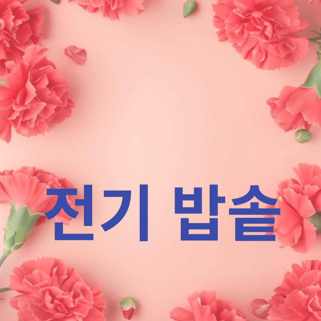 전기밥솥 추천: 사용자 리뷰와 평가