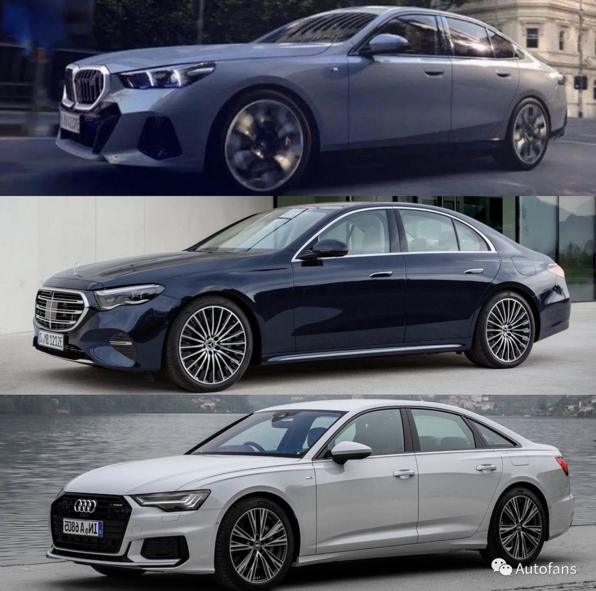 BMW 신형 5시리즈 풀체인지 전기버전 'i5'와 메르세데스-벤츠 E클래스, 아우디 A6