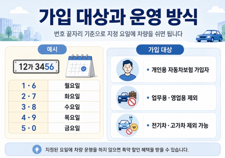 차량 5부제 특약 보험료 2% 할인 조건 가입방법 주의사항 핵심정리