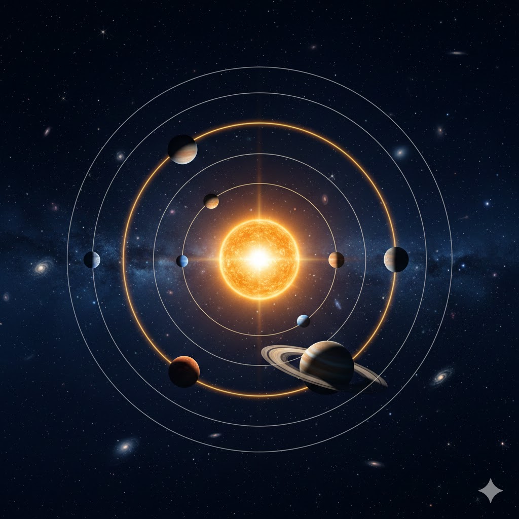 같은 방향으로 도는 태양계 행성들