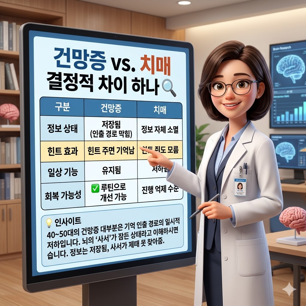 건망증 vs. 치매 — 결정적 차이 하나
