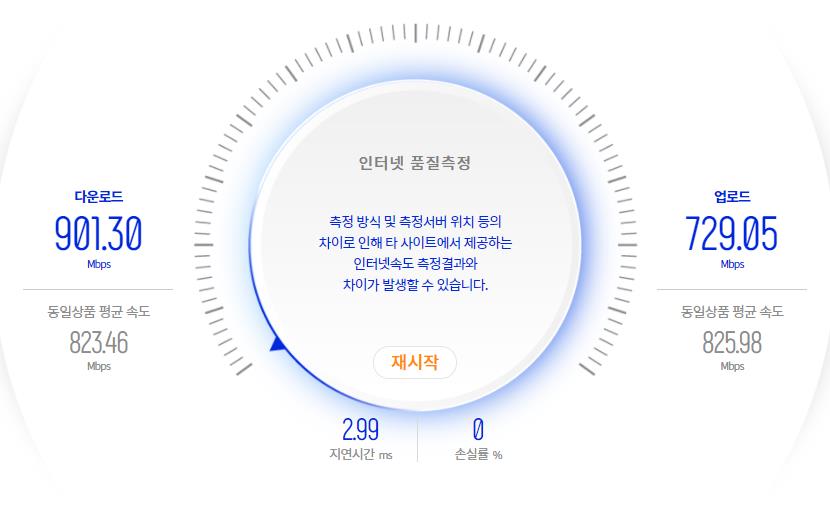 KT인터넷속도측정