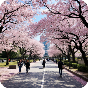 부산대학교 벚꽃길 이미지