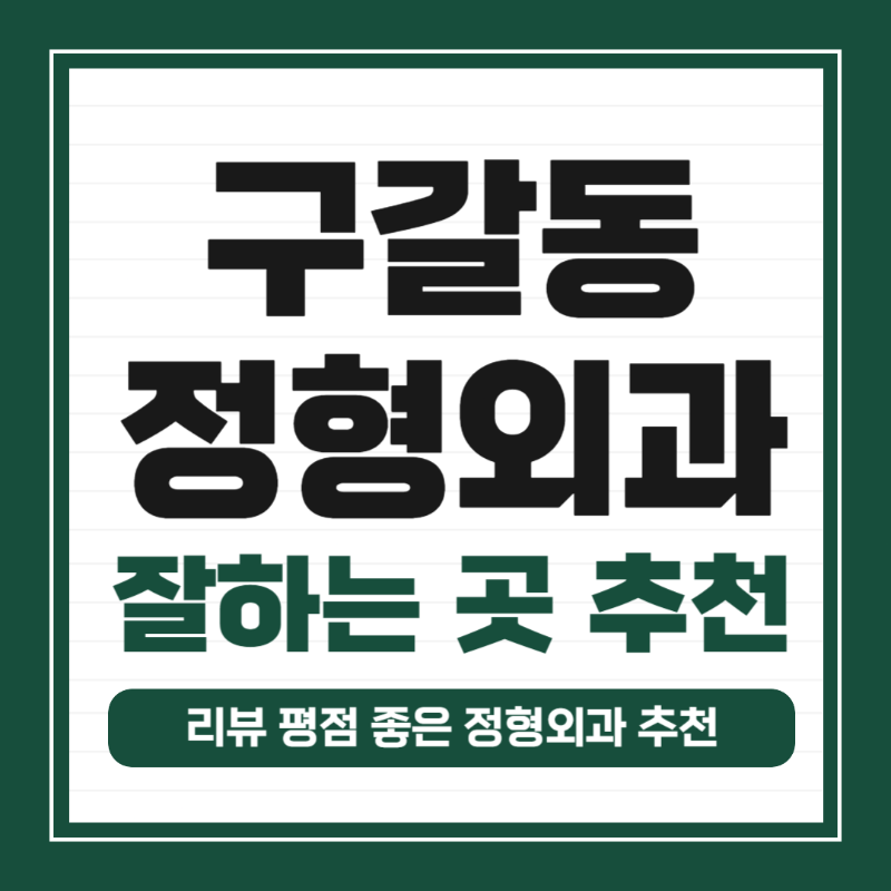 기흥구 구갈동 정형외과 유명하고 잘하는 곳 추천 TOP 5