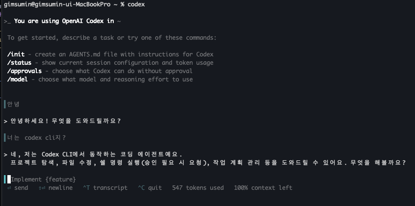 OpenAI Codex CLI와 Claude Code의 터미널 인터페이스 비교 이미지