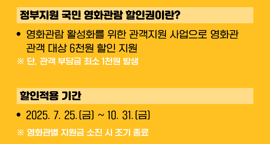 정부지원 국민 영화관람 할인권 - 할인 적용 기간