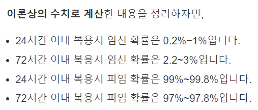 복용시간에 따른 확률 정리