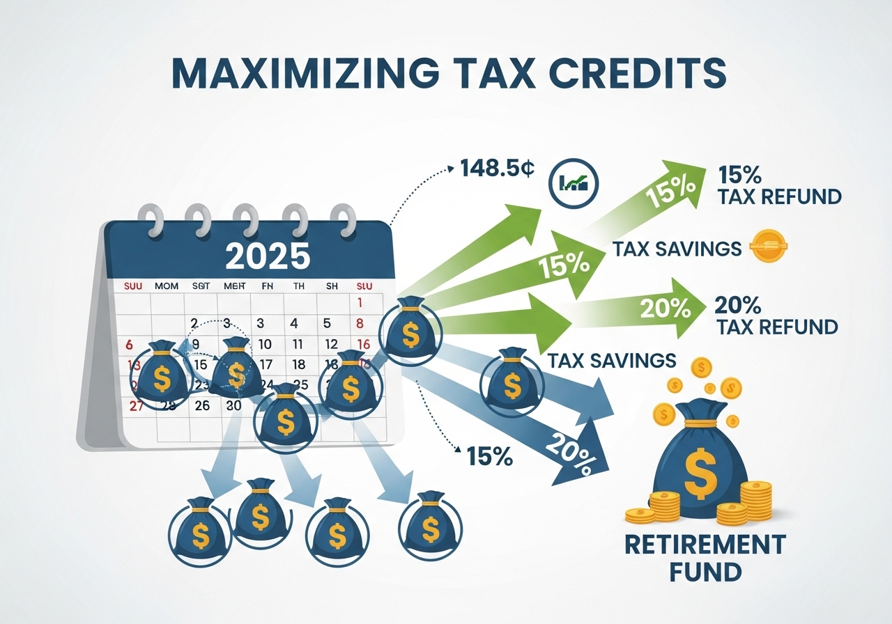 2025년 연금저축과 IRP 세액 공제 혜택을 시각적으로 설명하는 인포그래픽