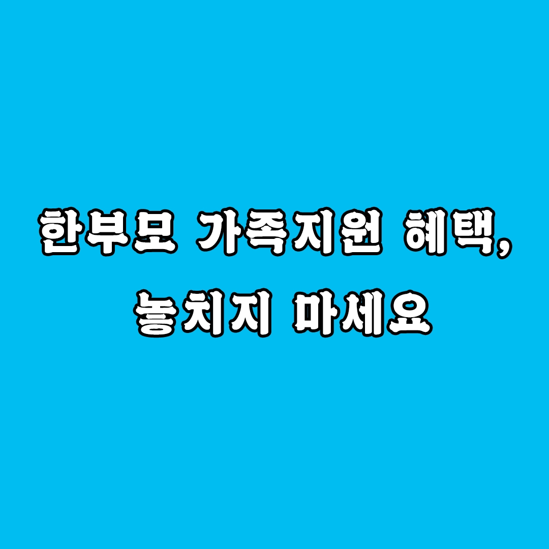 한부모 가족지원