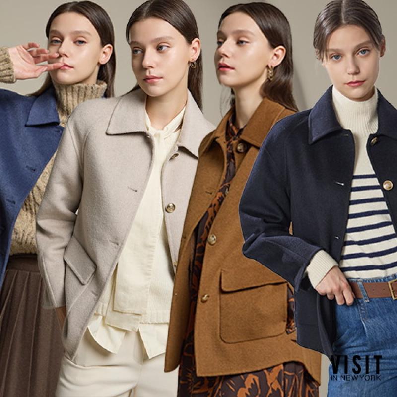 비지트인뉴욕 23FW 울블렌디드 핸드메이드 하프코트