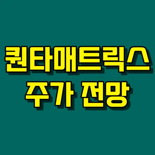 퀀타매트릭스 주가 전망