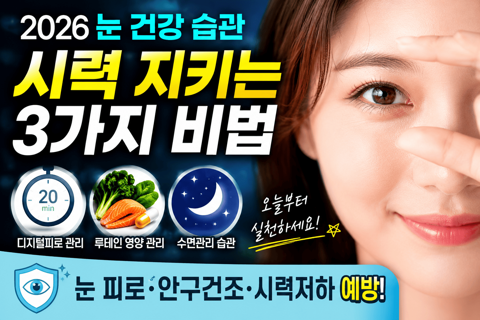2026 눈 건강 습관 (디지털피로, 루테인, 수면관리)