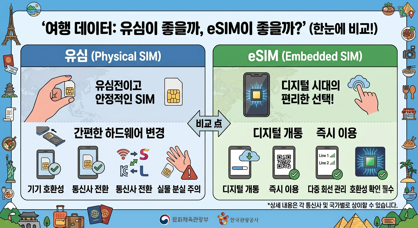 유심, eSIM 비교