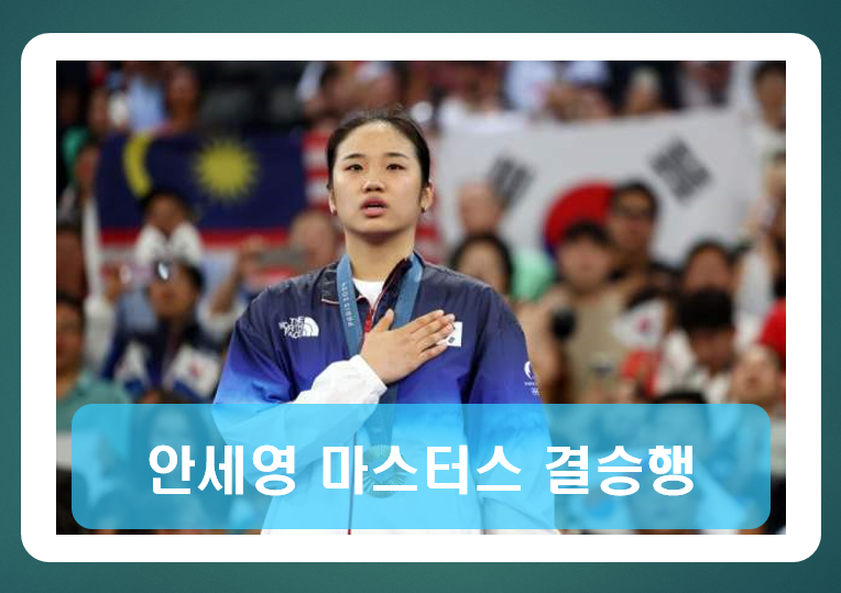 안세영 마스터즈 결승행