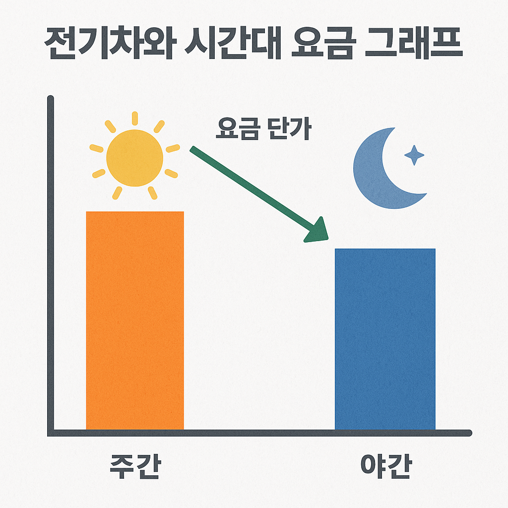 낮과 밤의 요금단가 차이를 나타내는 그래프