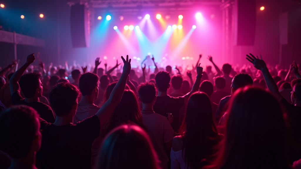 콘서트를 관람하는 관객들의 모습