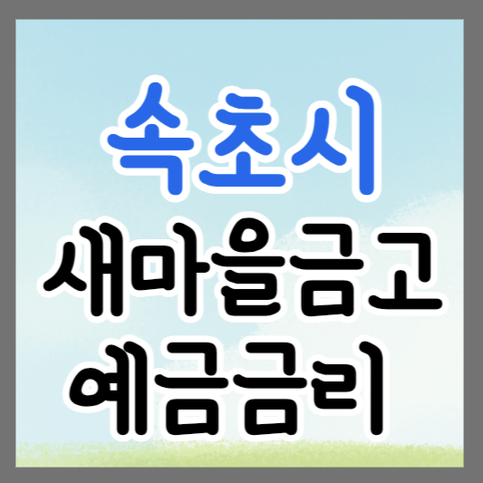 강원도 속초시 새마을금고 정기예금 금리 높은 곳 추천 ❘ 금리비교 ❘ 특판 ❘ 적금금