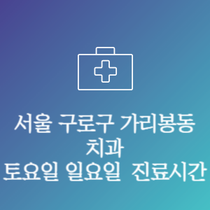 서울 구로구 가리봉동 치과 주말 토요일 일요일 문여는 병원 진료시간