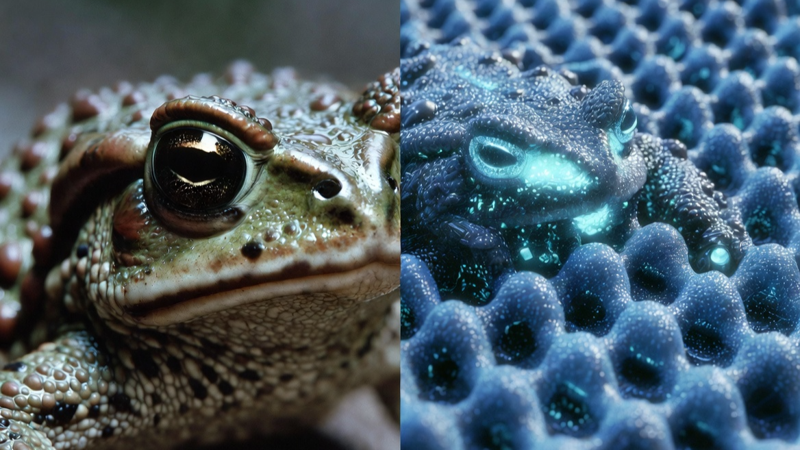 두꺼비 피부의 미세 구조를 모방한 미래형 나노 소재 비교 이미지