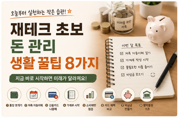 재테크 초보 돈 관리 생활 꿀팁 8가지