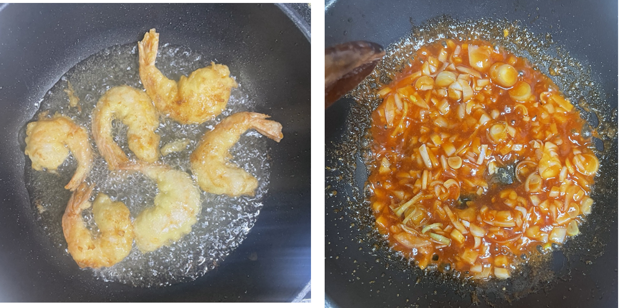 칠리새우소스와 새우튀김