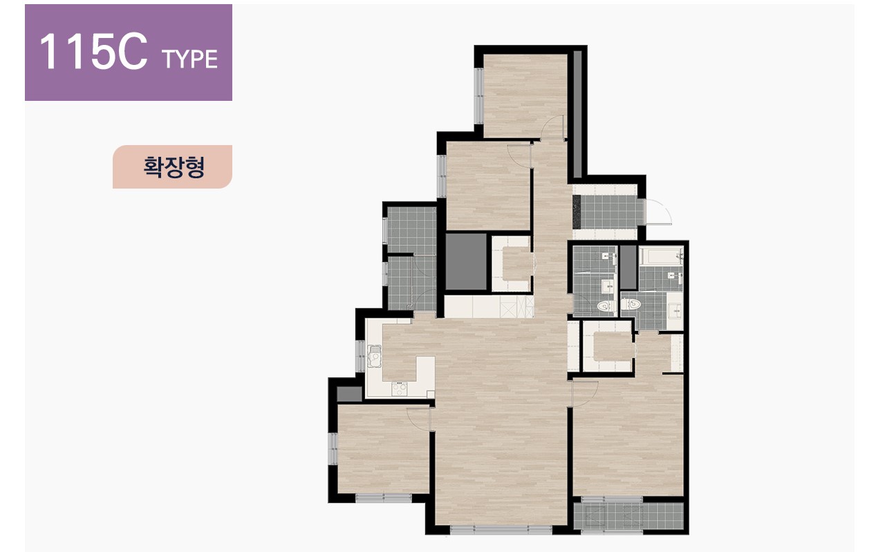 평택 고덕 대방디에트르 115C 평면도