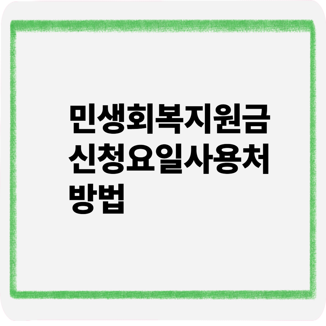 민생회복지원금신청요일사용처방법