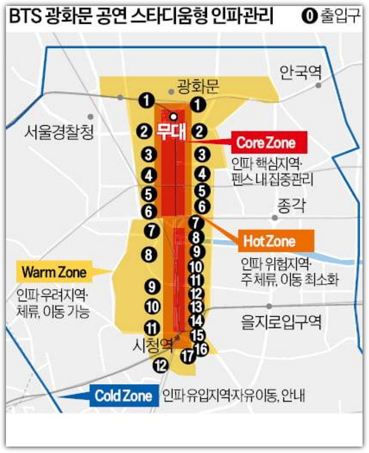BTS 광화문 공연시간 및 광화문 BTS 공연 입장 방법, 직관 명당, 재입장 정보 핵심 정리