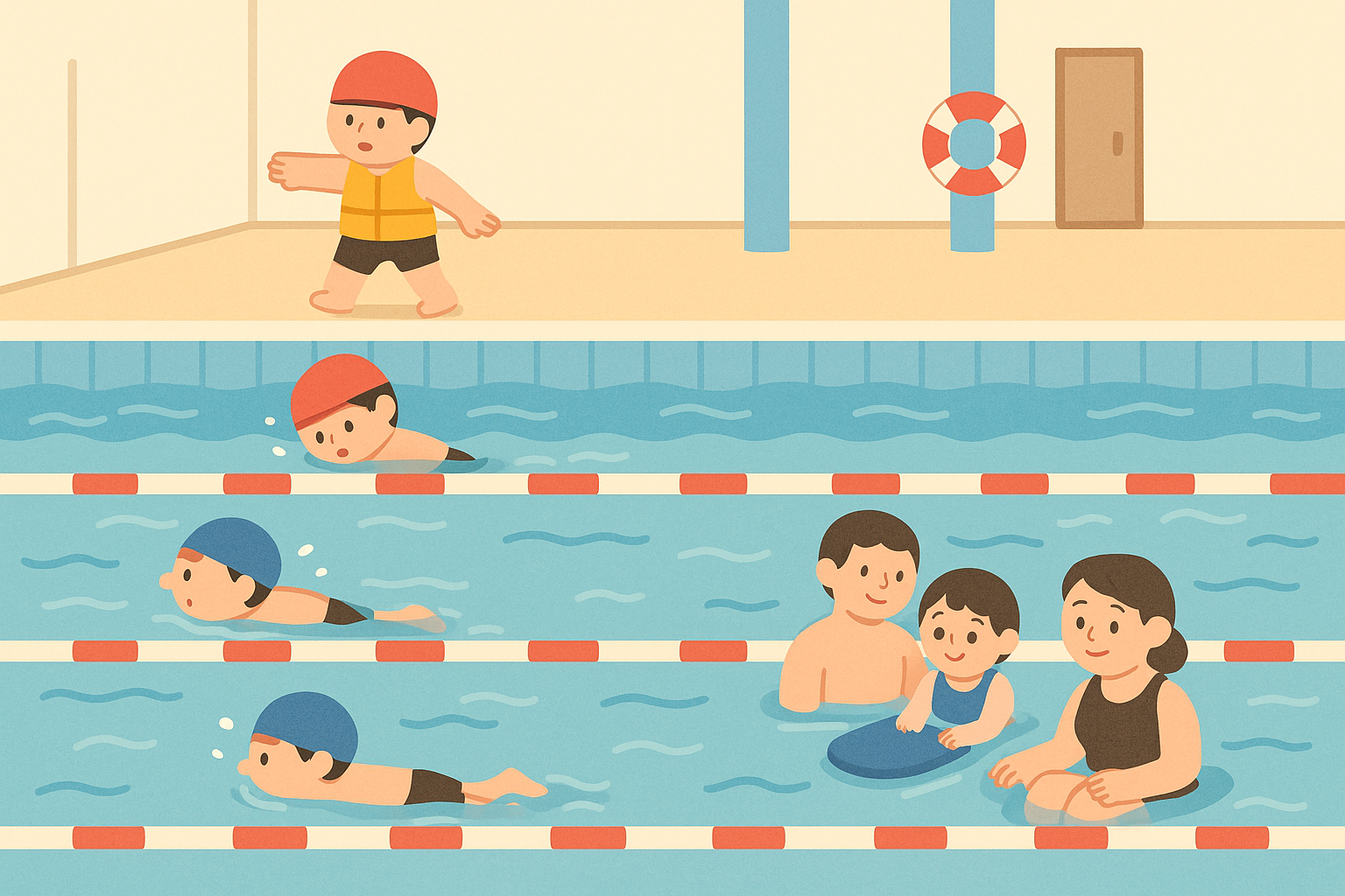 수영장 에티켓과 매너 관련 사진