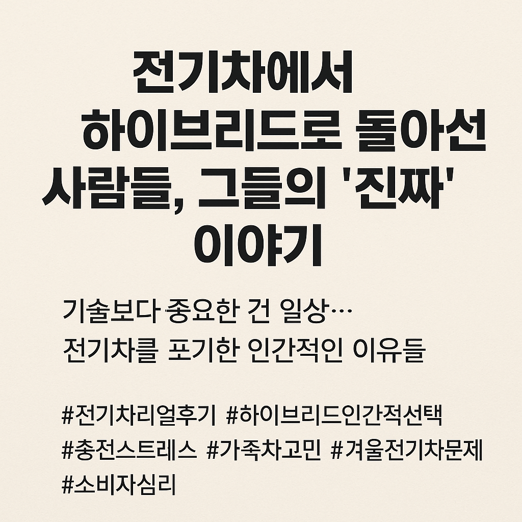 전기차에서 하이브리드로 돌아선 사람들, 그들의 '진짜' 이야기