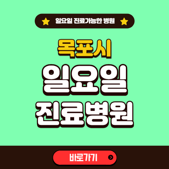 목포시 일요일 진료 가능한 병원 ❘ 주말 문여는 곳 총정리 (소아과, 내과, 안과, 치과, 피부과, 정형외과, 산부인과)